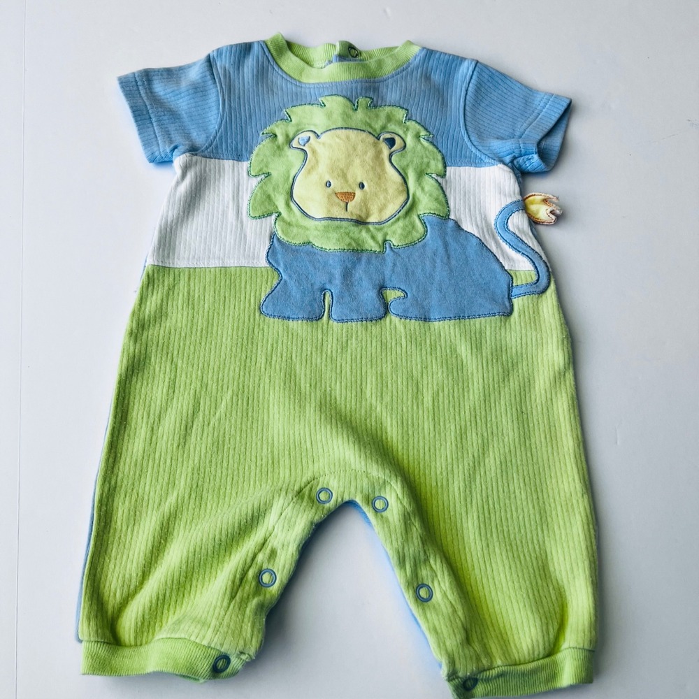Little Me Lion Baby Bodysuit 3M Ribbed Cotton Short Sleeve Vintage Soft